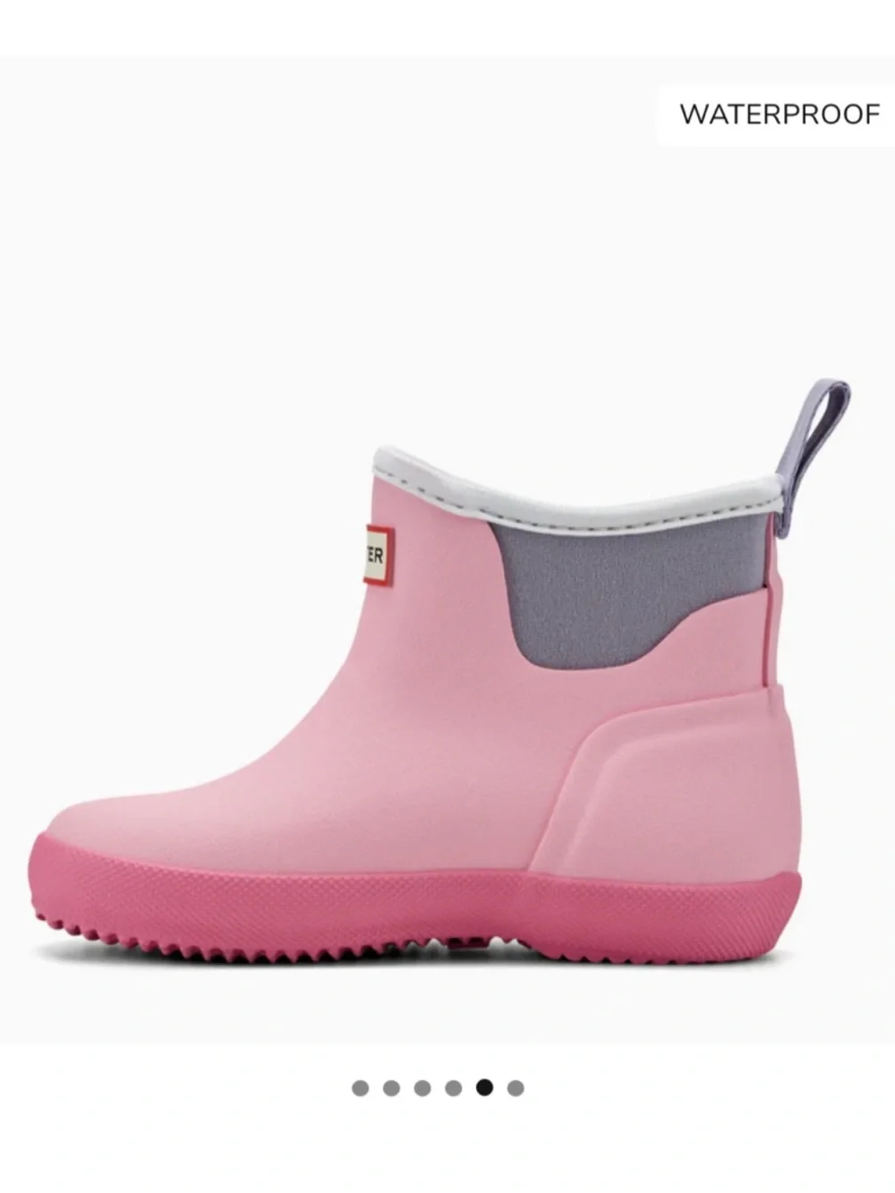Finley Kids Waterproof Rain Boots in Medium Pink with Gray Trim size US 11 new
